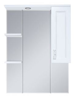 Зеркальный шкаф с подсветкой Misty Дива 75см правый белый